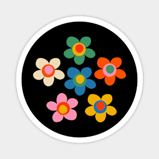 Whimsical Maisie Flowers Cute Simple Colorful Floral Magnet